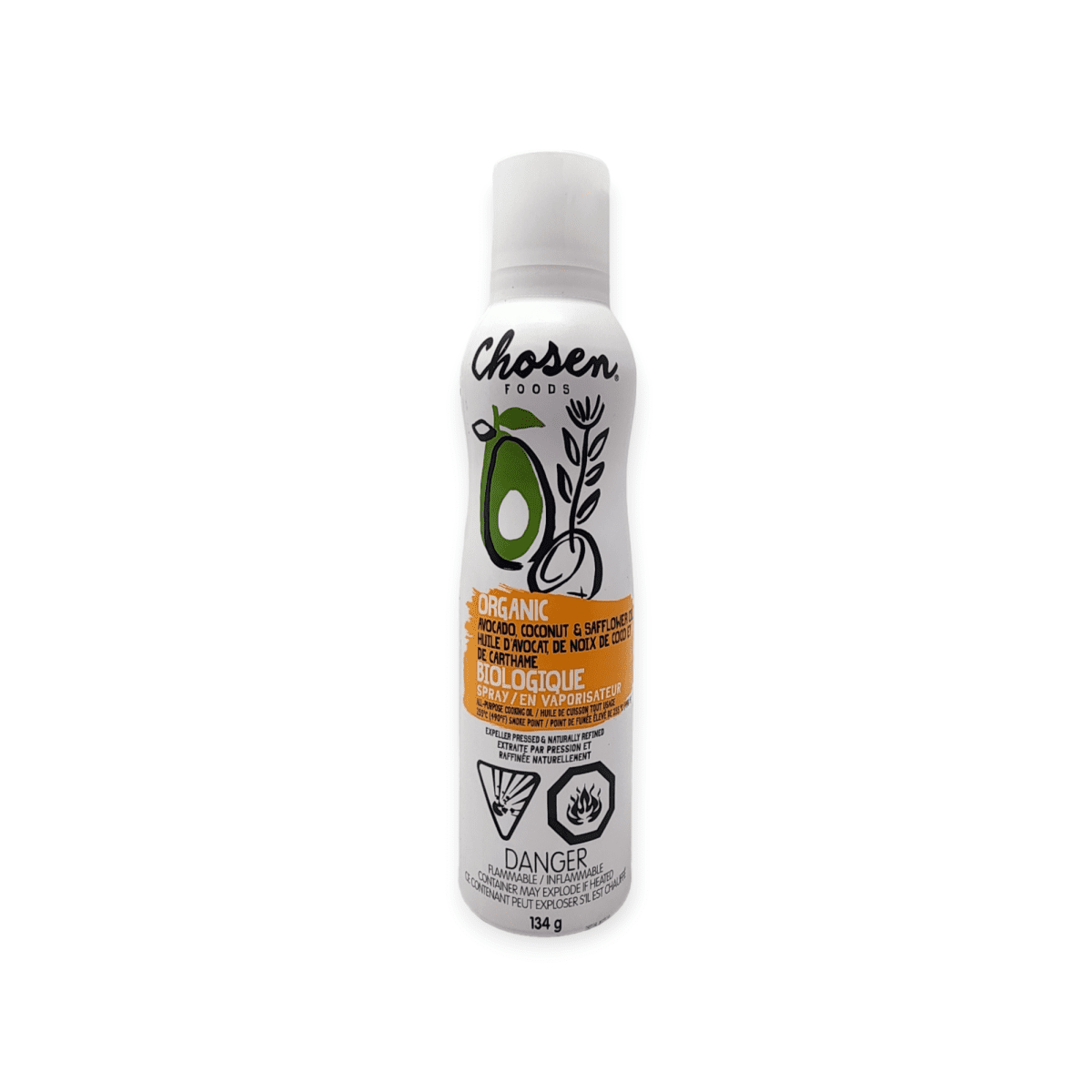 Chosen Foods Organic Avocado, Coconut & Safflower Oil Spray ( 134g)