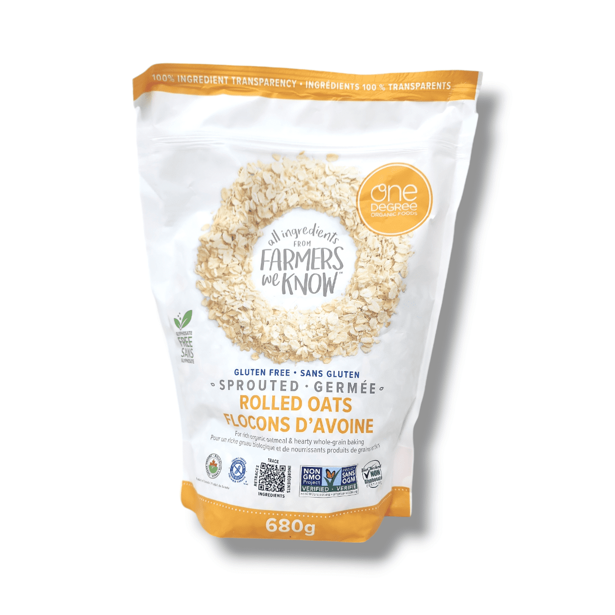 One Degree Sprouted Rolled Oats (680g)