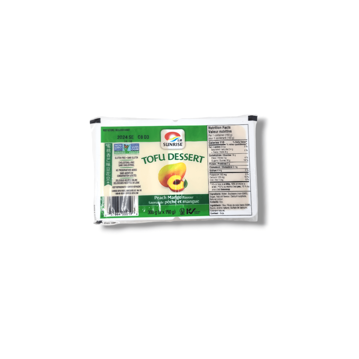 Sunrise Tofu Dessert Peach Mango (2x150g)