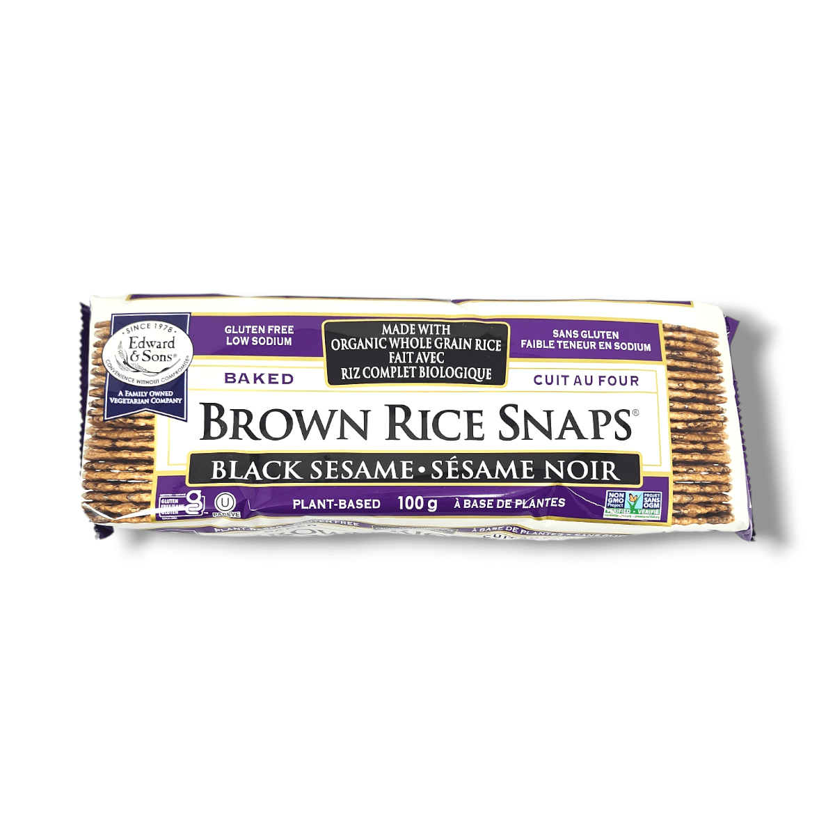 Edward;&Sons Brown Rice Snaps Black Sesame (100g)