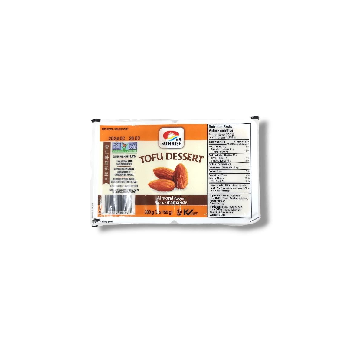 Sunrise Tofu Dessert Almond Flavour (2x150g)