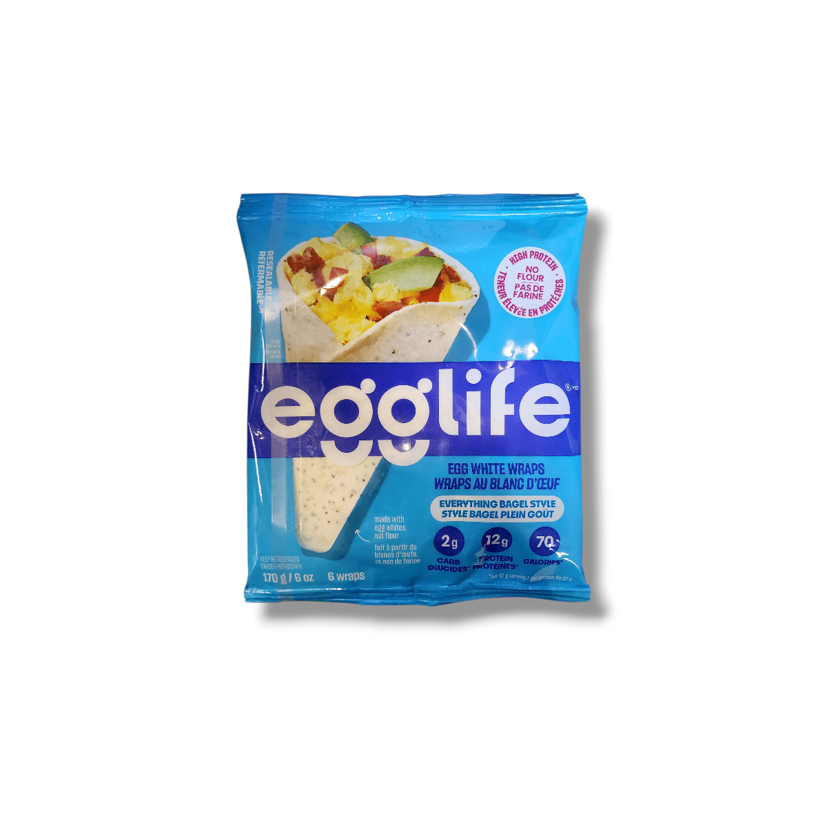 Egglife Everything Bagel Style Egg White Wraps (6 wraps- 170g)