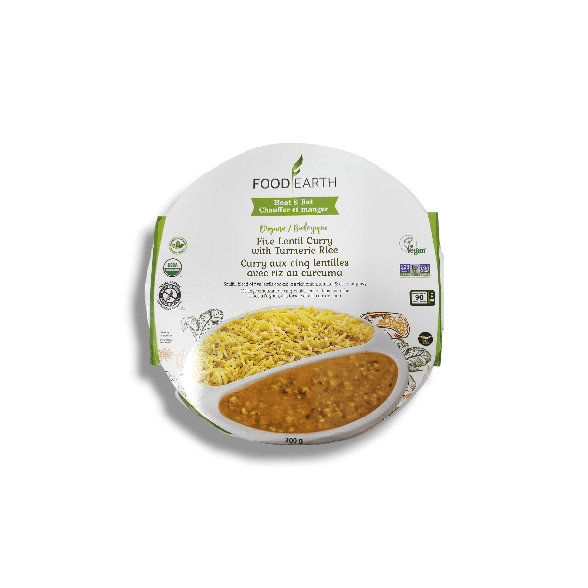 Food Earth Organic Five Lentil Curry With Turmeric Rice (300g)
