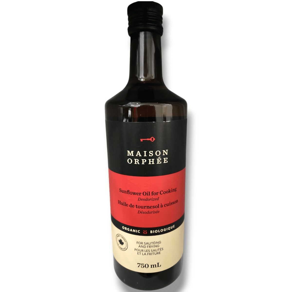 Maison Orphee Organic Sunflower Oil For Cooking Deodorized (750mL)