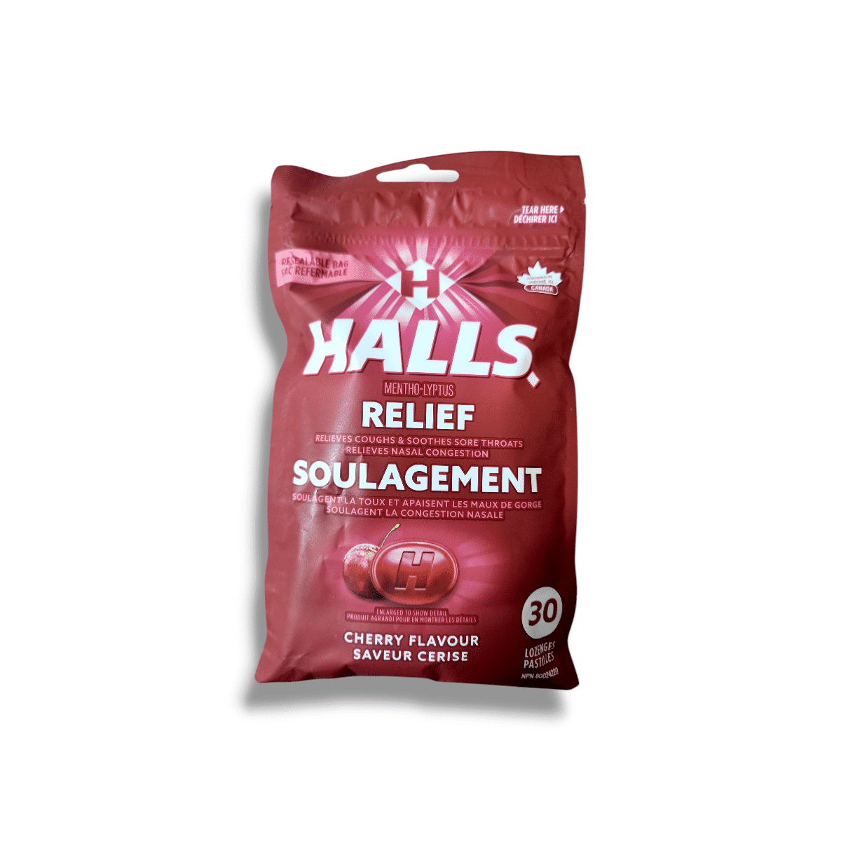 Halls Relief Cherry Flavour (30 Lozenges)