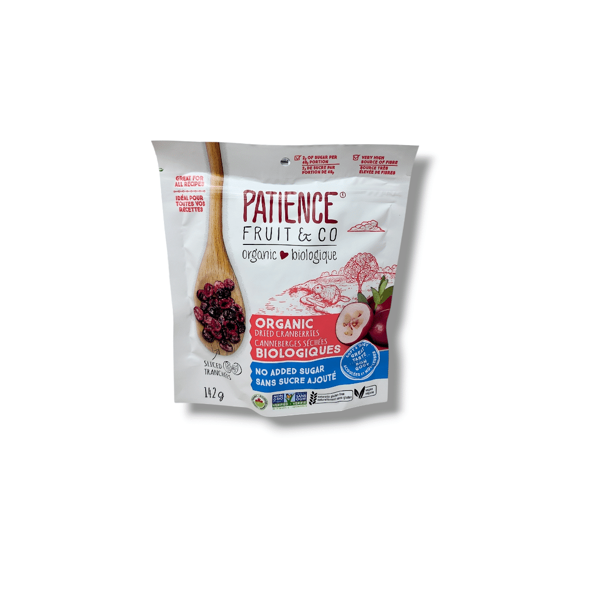 Patience Fruit & Co Organic Dried Cranberries No Added Sugar (142g)