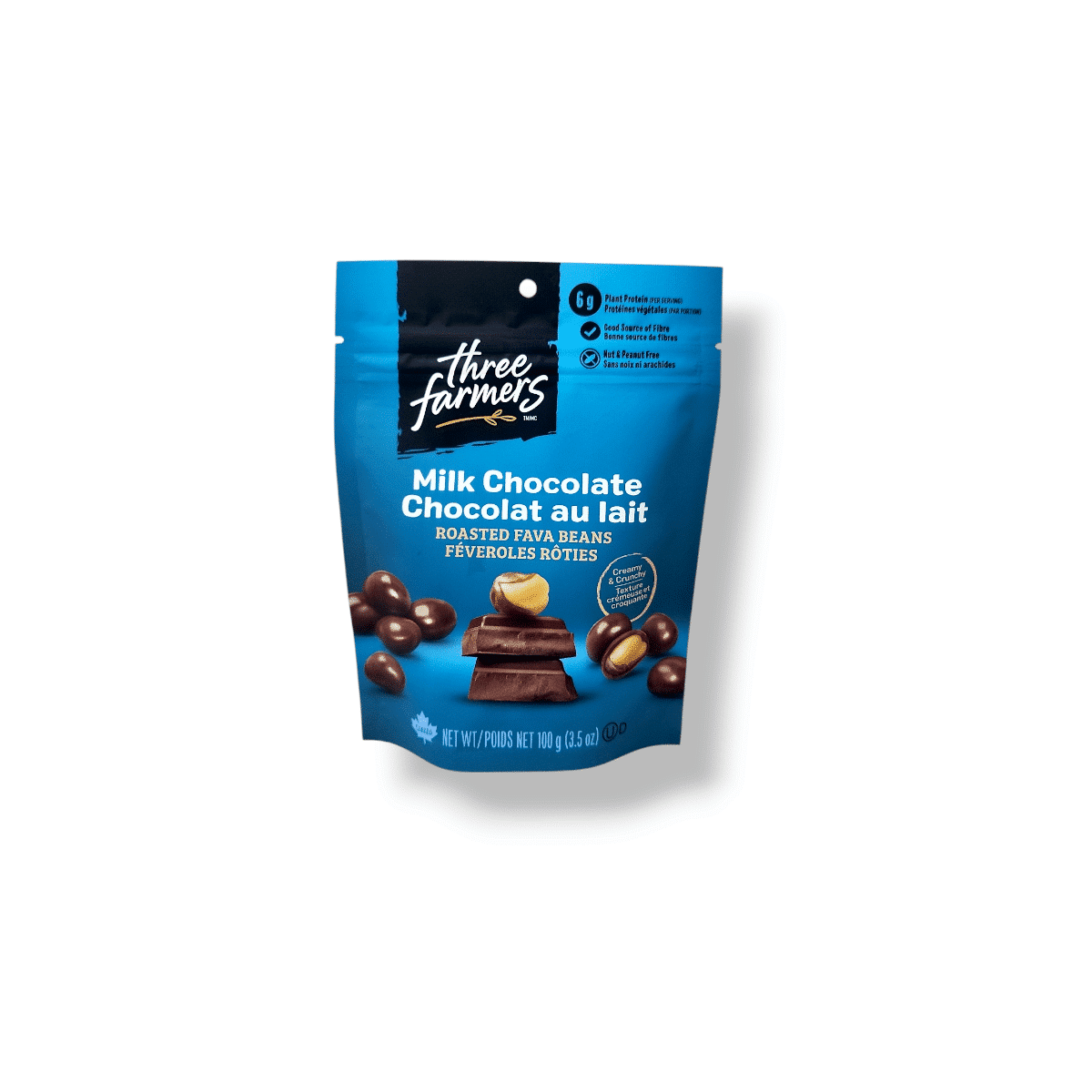 Three Farmers Milk Chocolate Roasted Fava Beans (100g)