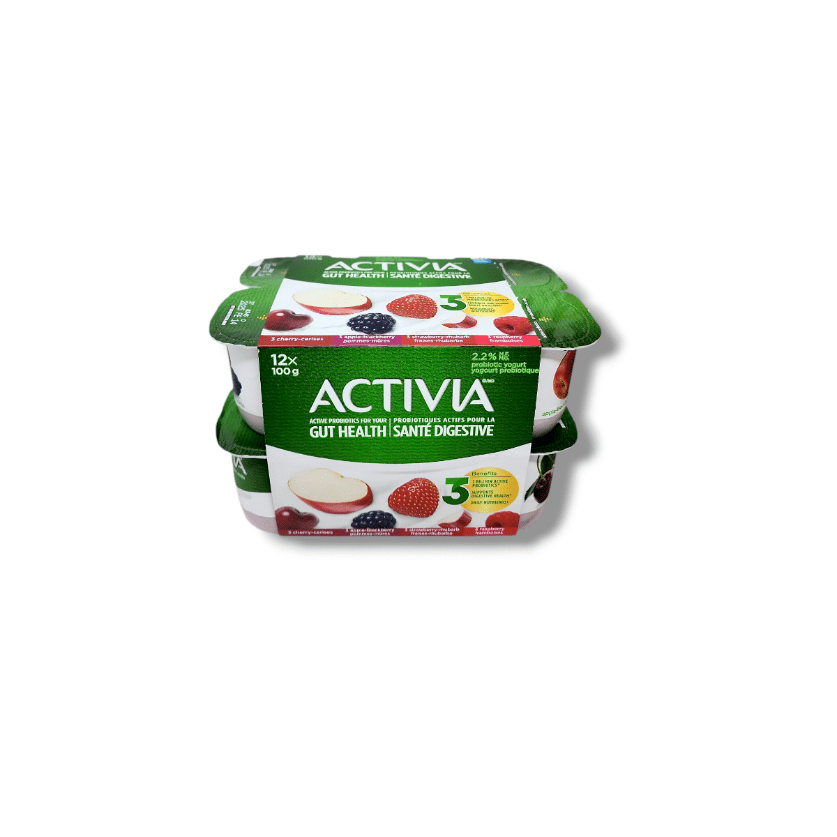 Activia Gut Health Cherry, Blackberry, Strawberry Rhubarb, Raspberry (12x100g)