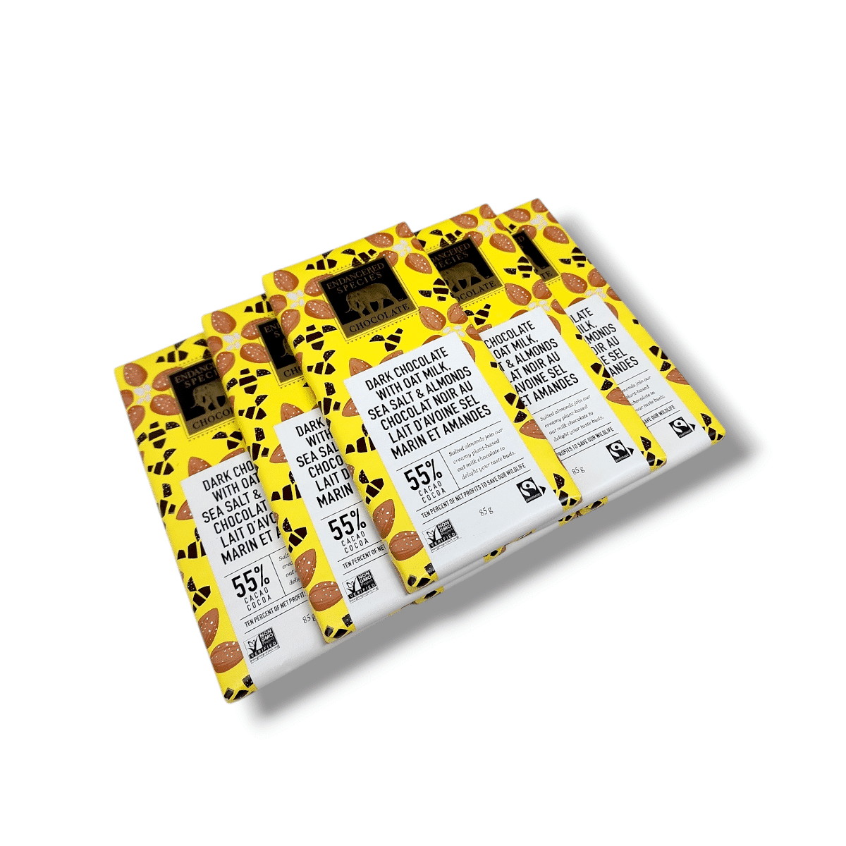 Endangered Species Dark Chocolate With Oat Milk Sea Salt & Almonds (85g)