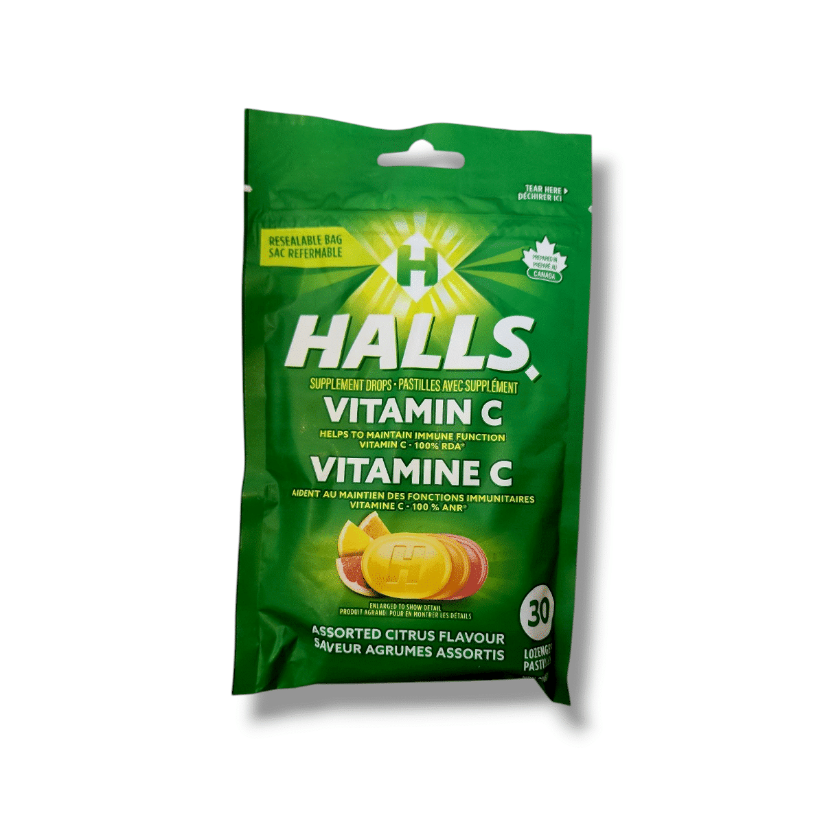 Halls Vitamin C Assorted Citrus Flavour (30Lozenges)