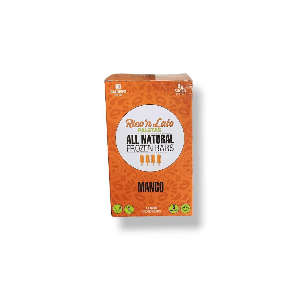Rico'n Lalo Paletas Mango Frozen Bars (4x80mL)