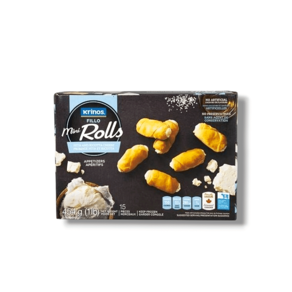 Krinos Filo Mini Rolls Feta &amp; Ricotta Cheese (454g)