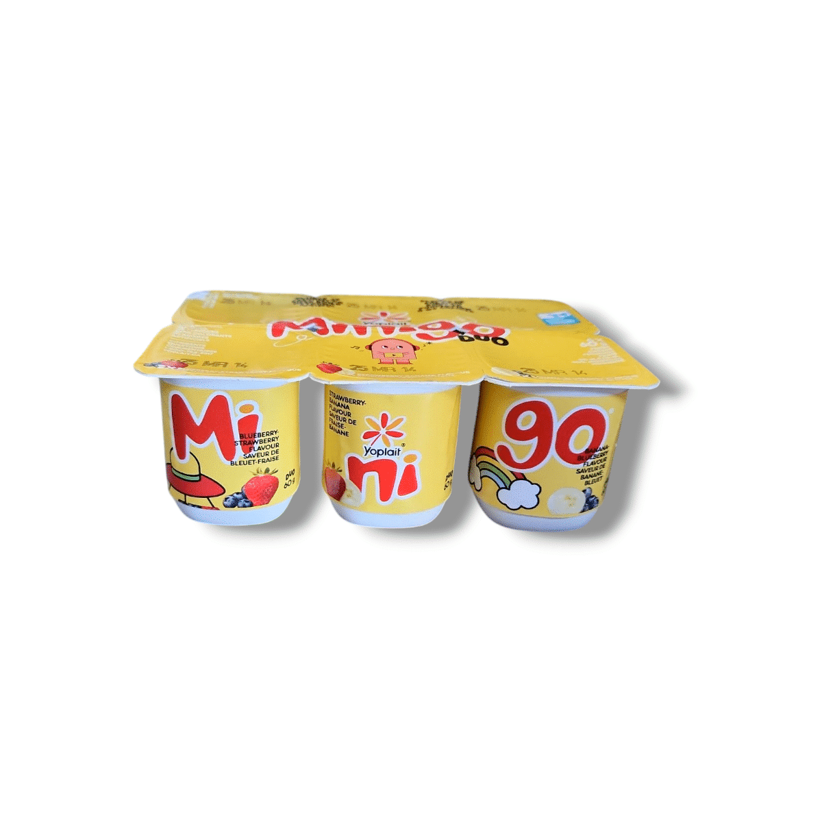 Yoplait Minigo Strawberry, Banana, Blueberry (6x60g)