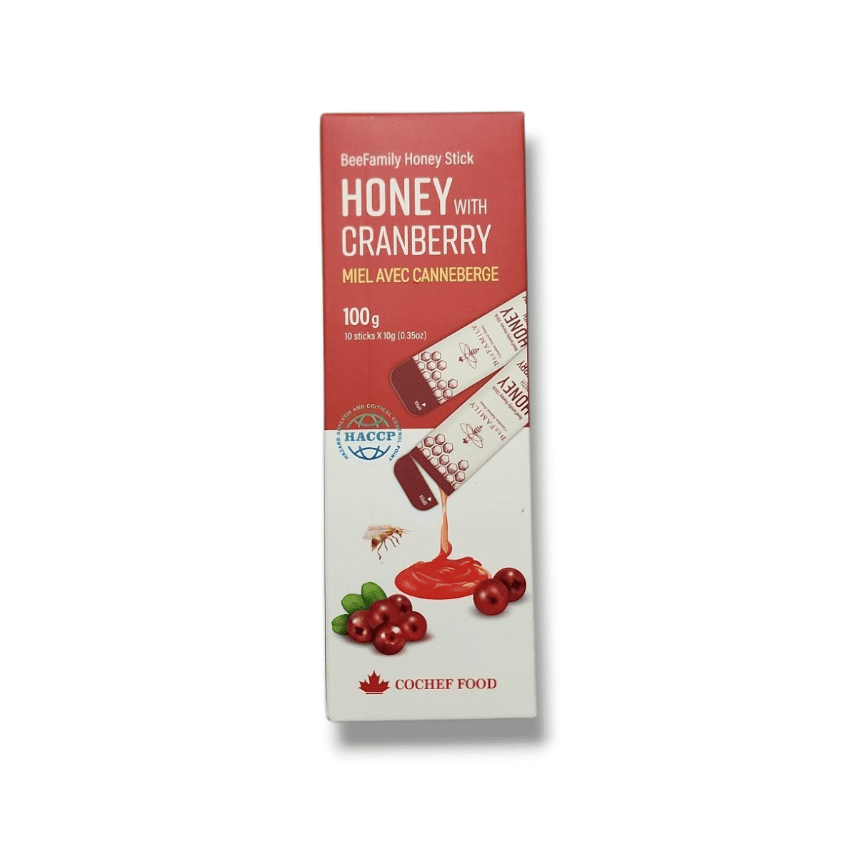 BeeFamily honey Stick Honey With Cranberry (10x10g)