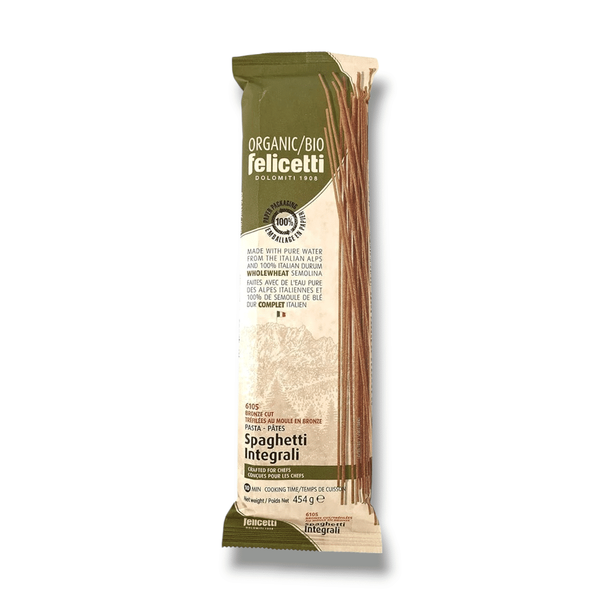 Felicetti Organic Wholewheat Spaghetti (454g)