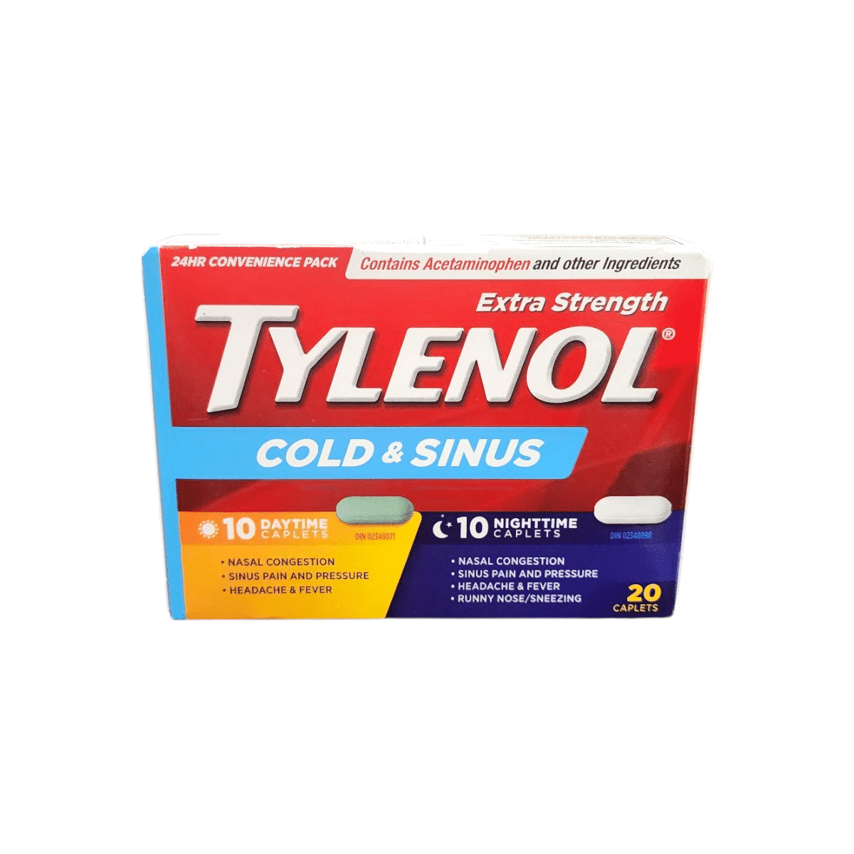 Tylenol Extra Strength Cold & Sinus (10 daytime&10 nighttime caplets)