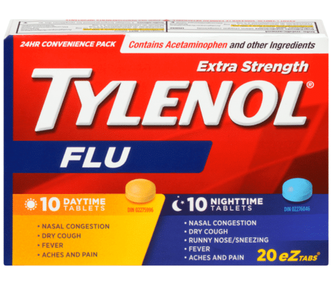 Tylenol Extra Strength FLU (10 daytime & 10 nighttime tablets)