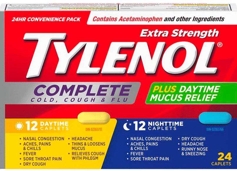 Tylenol Extra Strength Complete Plus Daytime Mucus Relief (12daytime&12nighttime tablets)