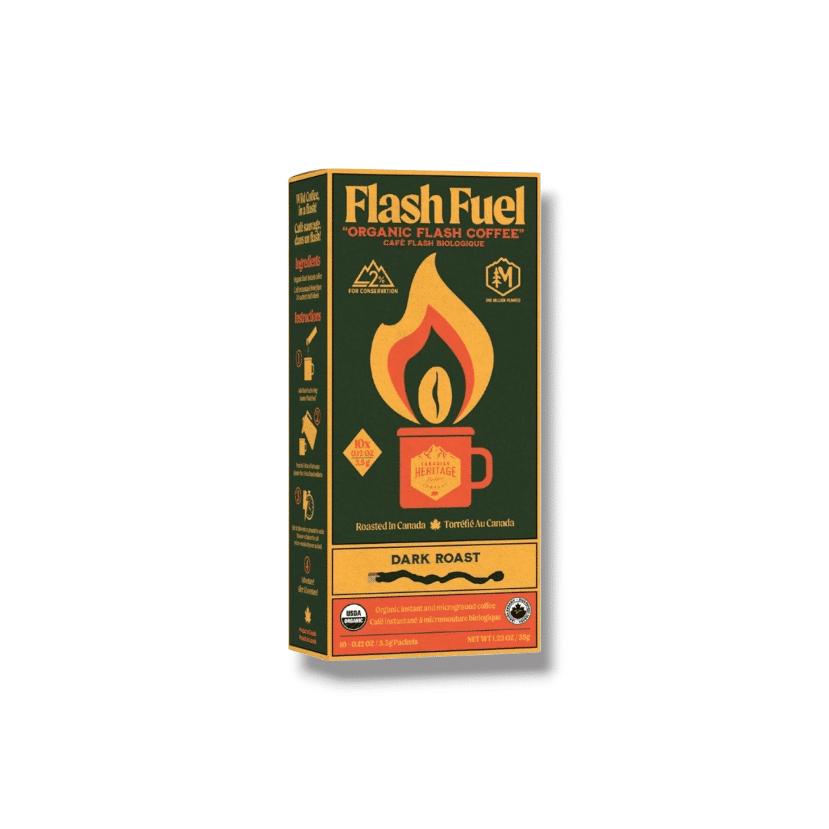 Canadian Heritage Flash Fuel Organic Flash Coffee Dark Roast (35g)
