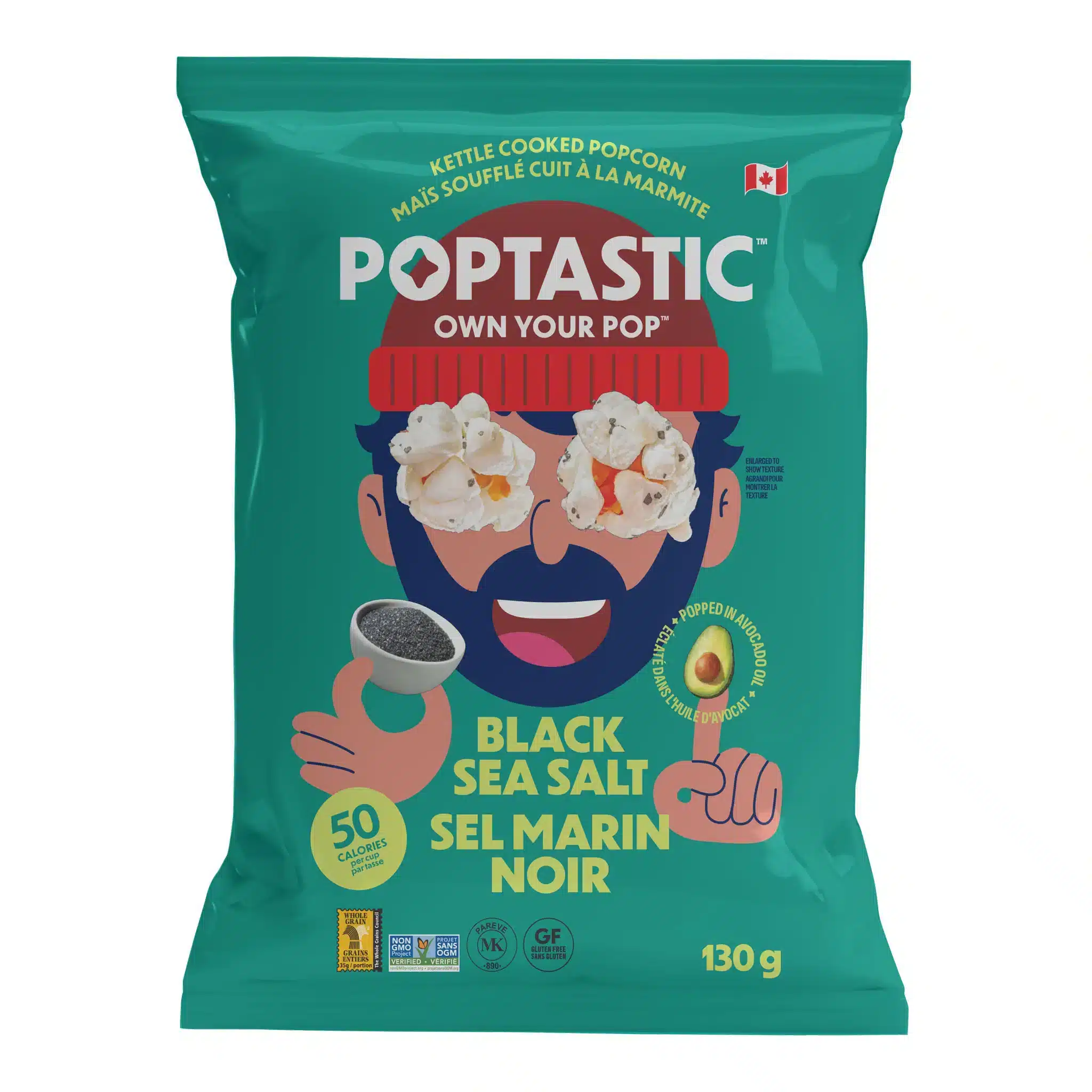 Poptastic Popcorn Black Sea Salt 130G