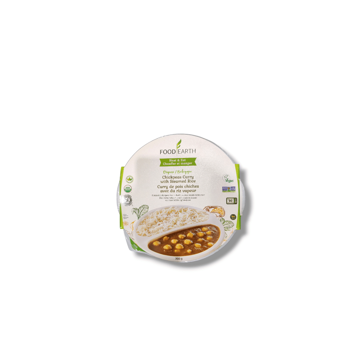 Food Earth Organic Chickpeas Curry With Steamed Rice (300g)