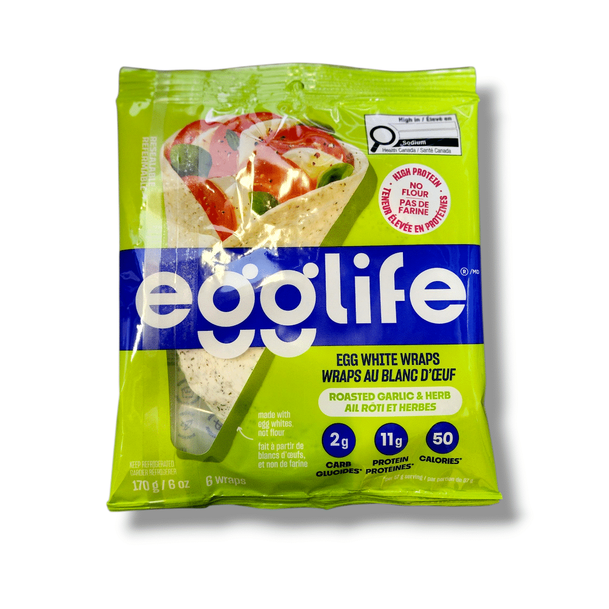 Egglife Egg White Wraps Roasted Garlic & Herb (170g)