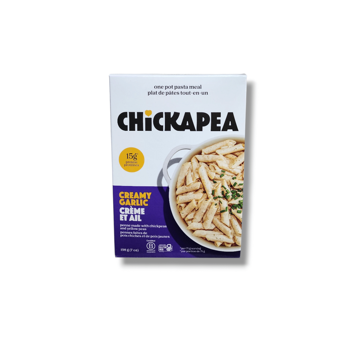 Chickapea Creamy Garlic Penne Made With Chickpeas & Yellow Peas (198g)