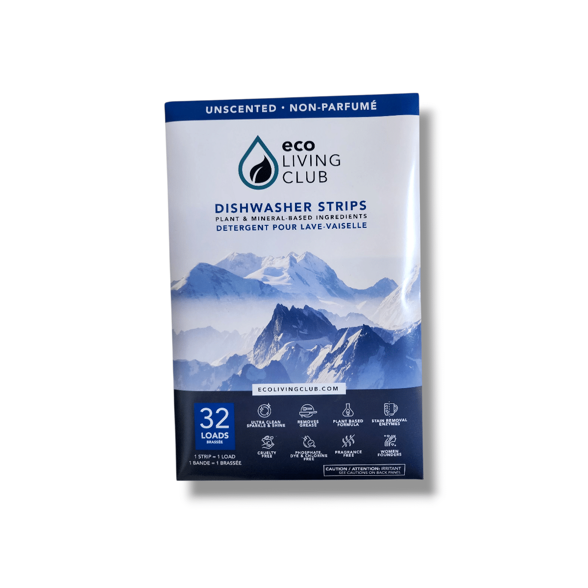 Eco Living Club Unscented Dishwasher Strips (32loads)
