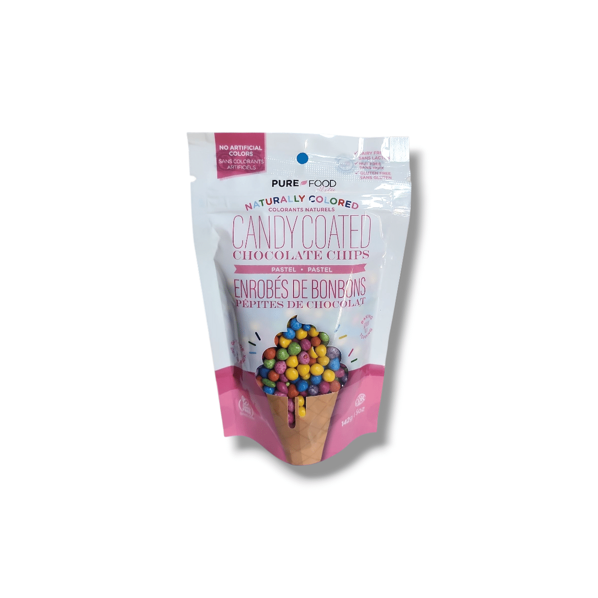 Pure Food Naturally Coloured Candy Coated Chocolate Chips Pastel (142g)