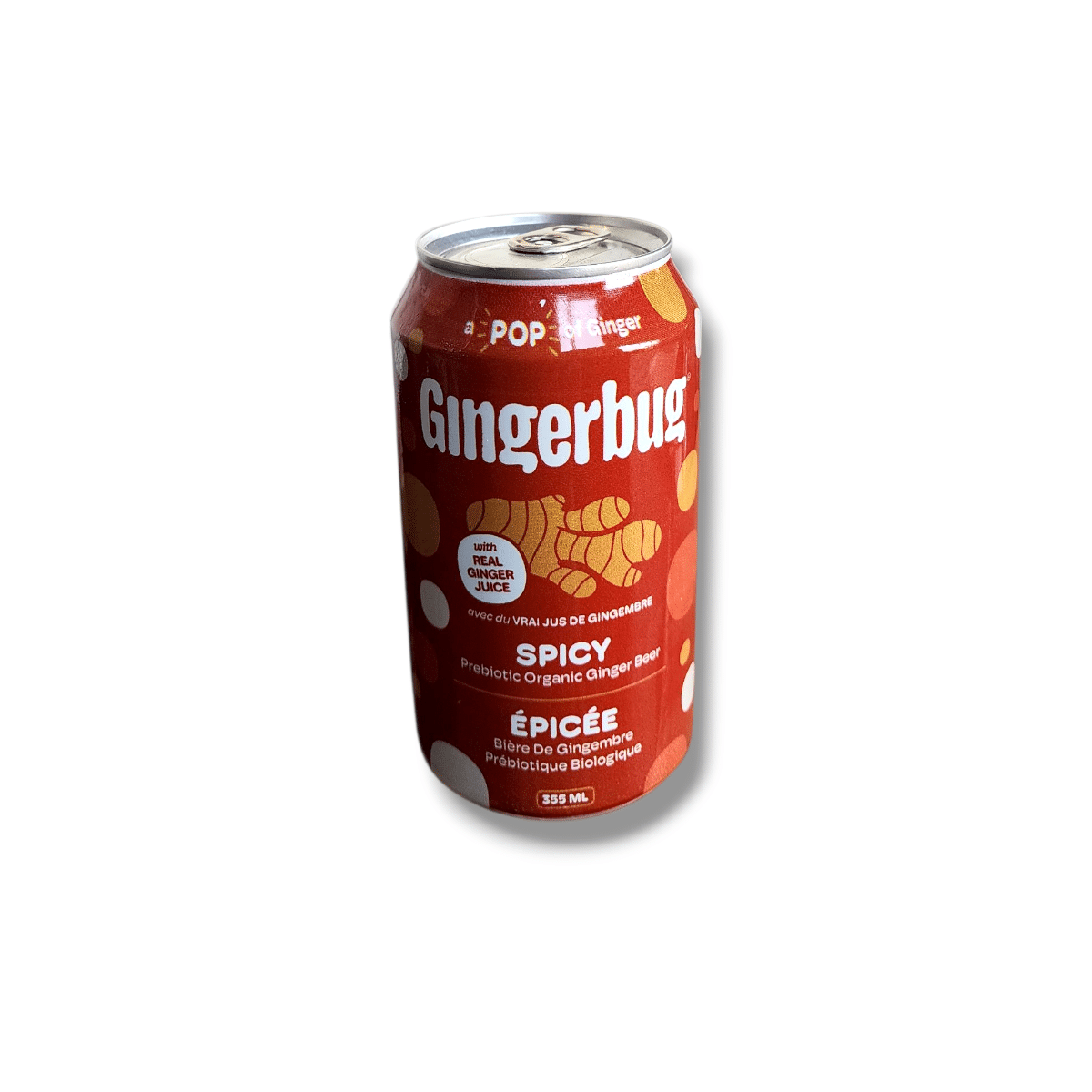 Gingerbug Prebiotic Organic Ginger Beer Spicy (355mL)