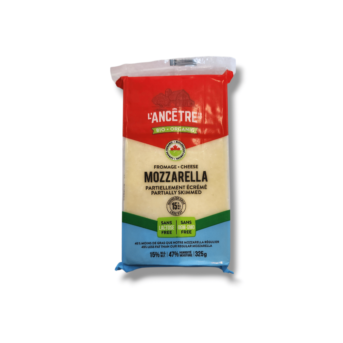 L'ancetre Organic Mozzarella Partly Skimmed Lactose Free (325g)
