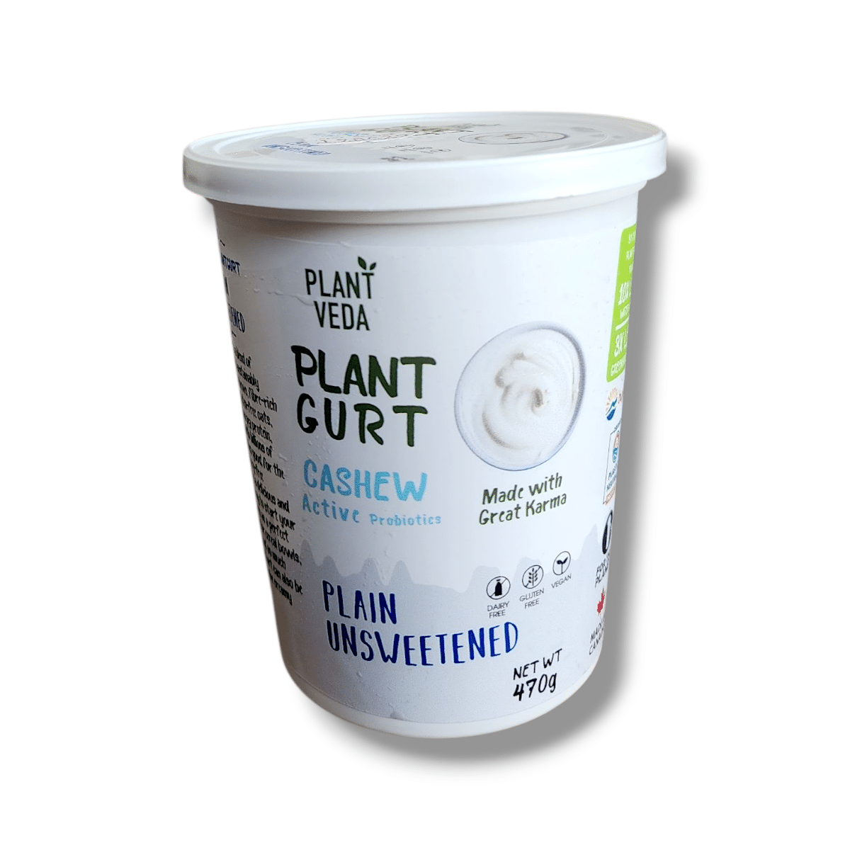 Plant Veda Plant Gurt Cashew Plain Unsweetened (470g)