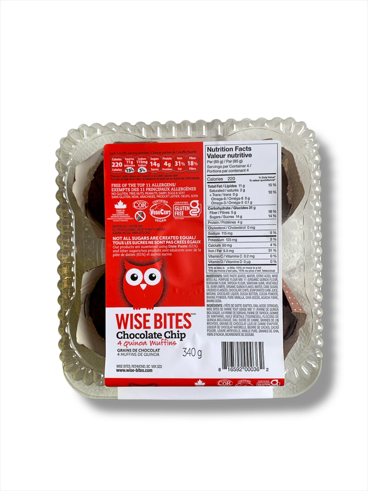 Wise Bites Chocolate Chips Quinoa Muffins (340g)