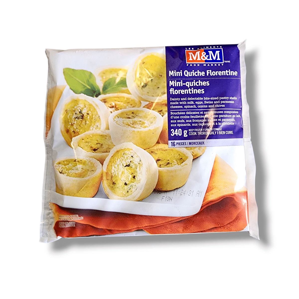 M&amp;M Mini Quiche Florentine (340g)