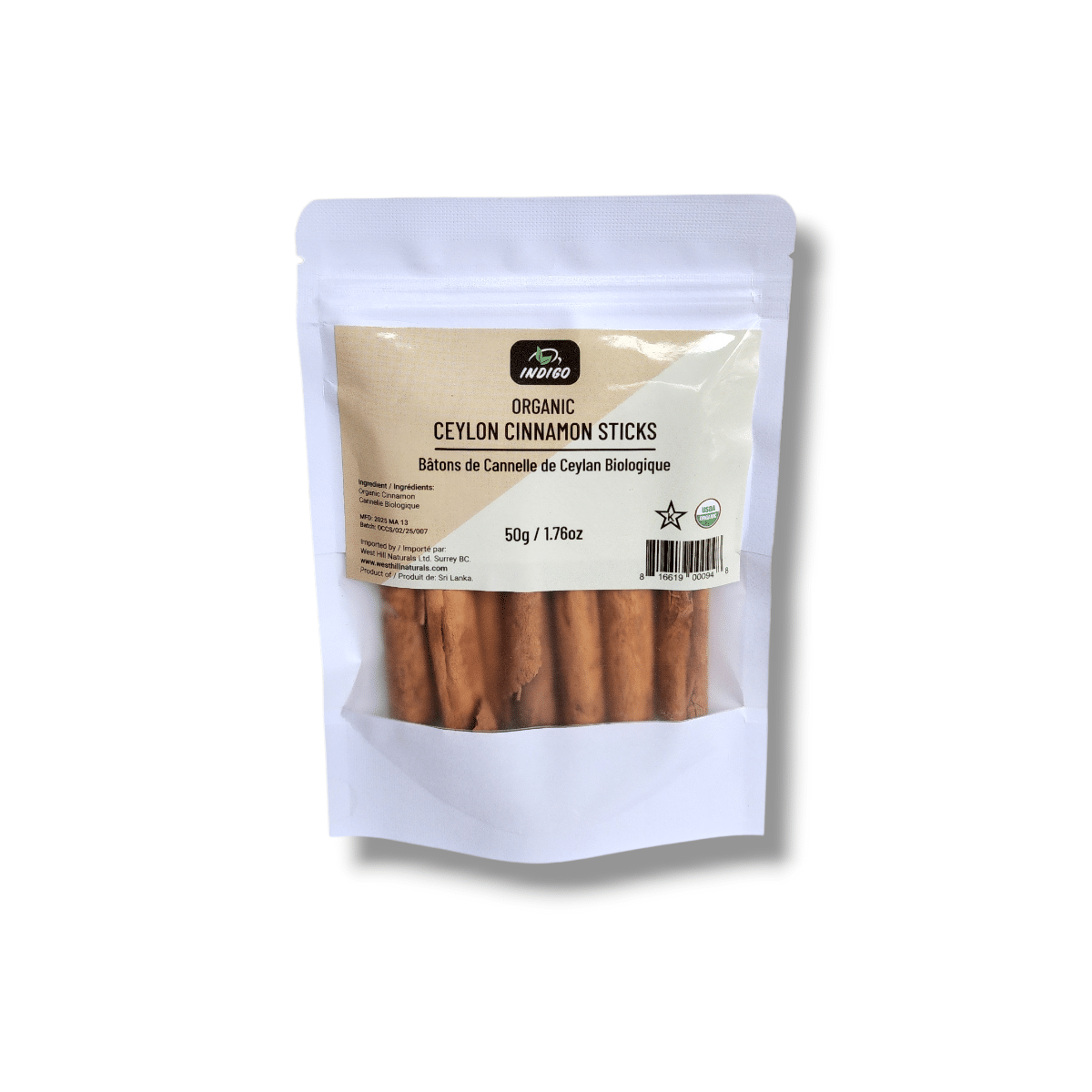 Organic Ceylon Cinnamon Sticks (50g)