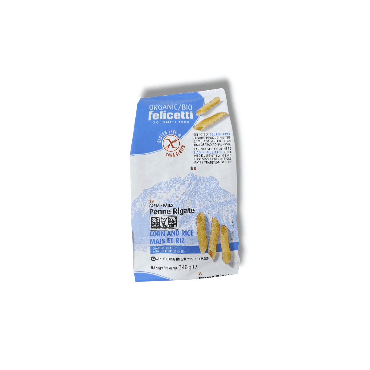 Felicetti Penne Rigate Corn & Rice Pasta (340g)